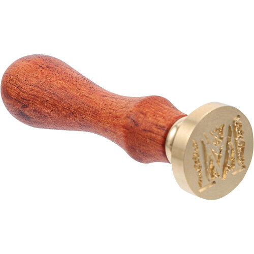 Alphabet Pattern Stamp Wax Seal Stamp Retro Style Copper Head Wood Handle