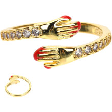 Partnerring, offener Bandring, goldfarbener Schmuck für Teenager, Mädchen und Frauen, Verlobungsschmuck, romantisch