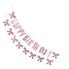 Rosa Happy Birthday Banner zum Selbermachen – einfach anzubringendes Geburtstagsschild aus Papier