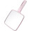 Portable Pink Square Handheld Makeup Mirror with Water Ripple Handle – Compact Small Vanity Mirror 1