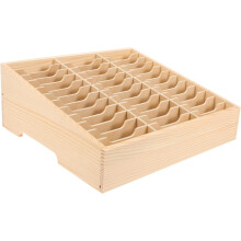 Aufbewahrungsbox aus Holz für Schreibtisch und Handy, schlichter rustikaler Stil, khakifarben, zur Organisation