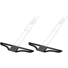 2 Stück 45 cm T-Winkel-Lineal T-Winkel-Messwerkzeug mit abnehmbarer Kopfschraube Markierungs-T-Lineal