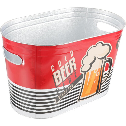Bierkübel aus Metall, ovaler oder runder Eiswürfelbehälter mit Griff, gute Kühlwirkung