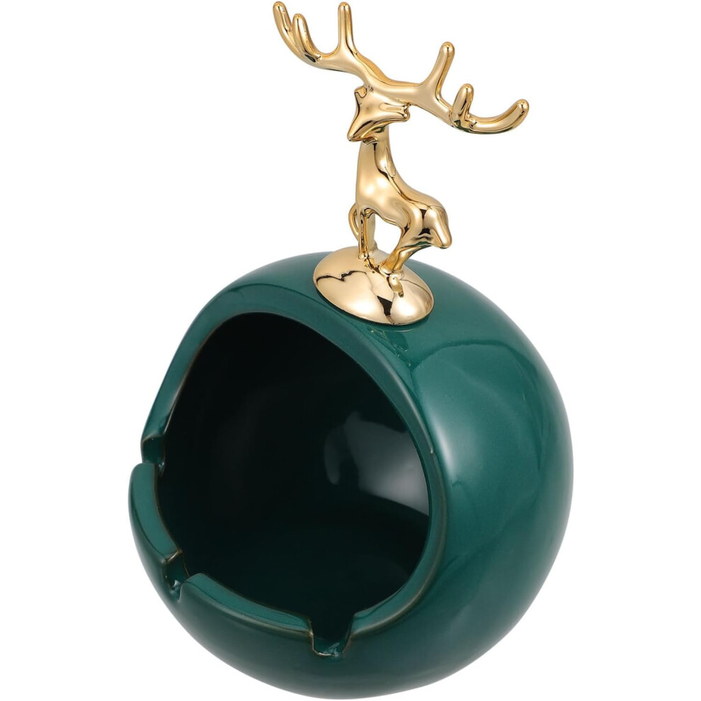Ceramic Decorative Key Storage Box Green Tabletop Ornament With Smooth Workmanship 5455468172243