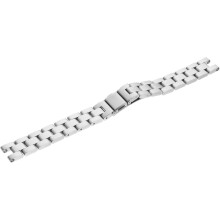 Edelstahl-Uhrenarmband für Smartwatch, verstellbar, silberfarbenes Dreigliederarmband, einfache Montage, Austausch