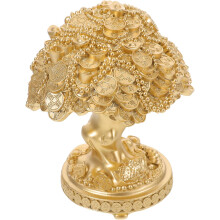 Goldene Geldbaum-Statue aus Kunstharz, traditionelle chinesische Tischdekoration