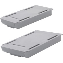 Schreibtischschubladen-Aufbewahrungsbox, versteckter Schubladenorganizer, 2-teiliges Set selbstklebender Kunststofftabletts