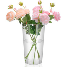 Acryl-Blumenvase, großes Fassungsvermögen, flacher Boden, dekorative Vase, geeignet