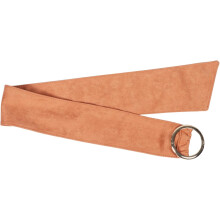 Ladies Wide Cinch Belt Brown Stretchy Simulation Suede Waistband round Buckle