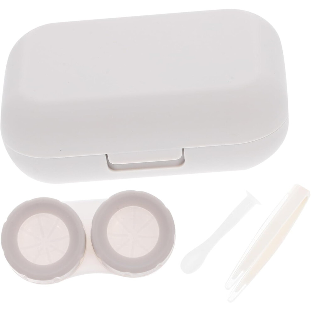 Hkhbjs Grey Travel Contact-Lens Box Cute Small Lens Case Mirror Portable Cosmetic Lens Holder