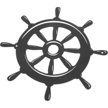 Nautisches Schiffssteuerrad aus Eisen als Wanddekoration in Schwarz, vielseitiges und dekoratives Metallhandwerk