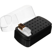 Caja organizadora portátil de brocas para uñas con 30 orificios, estuche de plástico con cepillo de limpieza para manicura.