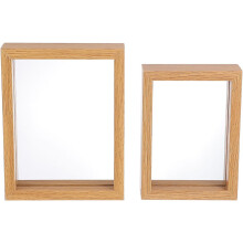 2 Stück doppelseitige Glasbilderrahmen, Musterfotorahmen, 6,3 x 6,3 x 0,6 Zoll