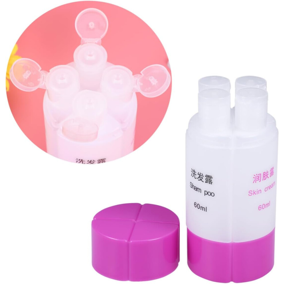 Hkhbjs 4-In-1 Leakproof Travel Bottle Set 60Ml Purple Refillable Shampoo Lotion Containers