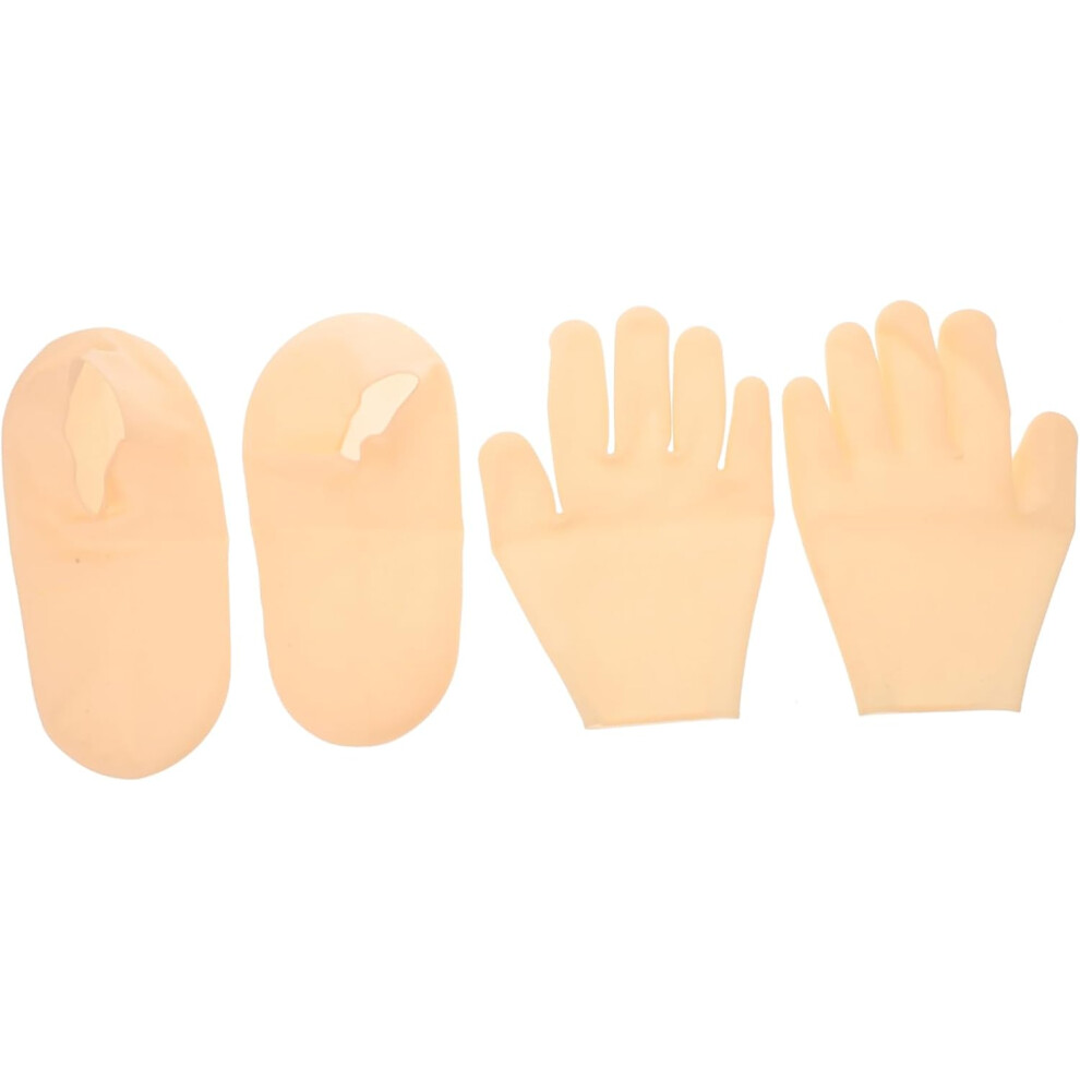 Hkhbjs Exfoliating And Moisturizing Gloves Feet Set Silicone Material For Dry Cracked Feet Hands Lotion For Spa Care