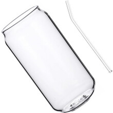 Wasserbecher, Milchbecher, Dosenform mit Strohhalm, stilvoll, komfortabler Griff, praktisch