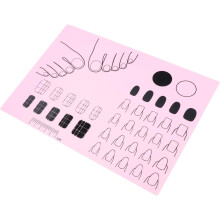Tappetino in silicone acrilico per unghie, 28x21 cm, rosa, flessibile, per allenamento e pratica della manicure.