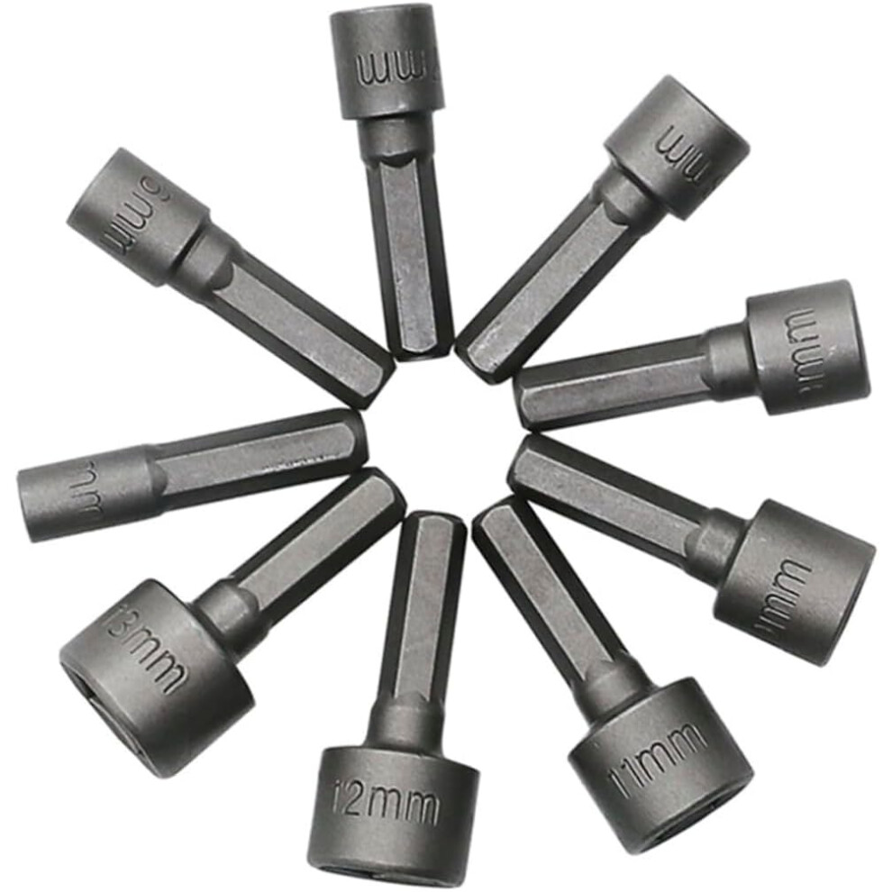9Pcs Hexagonal Handle Screw Socket Adapter Metric Socket Nut Impact Driver For Drill Wrenches Nut Driver Set 5455468310010