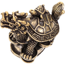 Drachen- und Schildkröten-Deko-Accessoire, kreative Kupferornament-Metallskulptur im Vintage-Retro-Stil