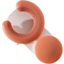 Selbstklebender Besenhalter zur Wandmontage mit Haken, orangefarbenes PP-Material, platzsparendes Design