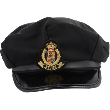 Navy Costume Cap Octagonal Sailors Hat with Golden Wheat Embroidered Badge Admiral Captain Hat