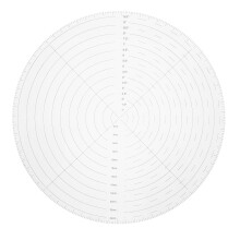 25 cm (10 inch) ronde acryl middenliniaal voor quilten en naaien, plastic cirkelsjabloon