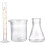 3pcs Glass Graduated Cylinder Beaker and Conical Flask Set Scale Laboratory Measuring Tool 1