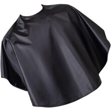 Wasserdichter Friseurumhang mit Schulterpolstern, Größe L, Polyester-Taft, Schwarz