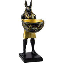 Anubis-Harzskulptur, Tablett, Schlüsselablage und Snackschale im ägyptischen Stil, Motiv: Altes Ägypten
