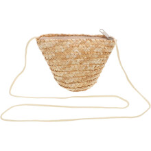Mini-Umhängetasche aus Rattan, handgefertigte Strohtasche für Damen, leichte Sommer-Strandtasche