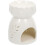 Keramische aromatherapiebrander met wit bladmotief. 1