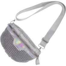 Štýlová strieborná ledvinka pre ženy, crossbody puzdro z vysoko kvalitného materiálu, praktické úložné priestory