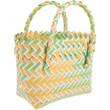Gewebte Kunststoff-Handtasche für Damen und Mädchen mit mittlerem Fassungsvermögen