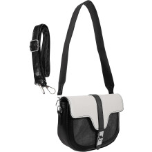 Schwarze Umhängetasche aus Wolle für Damen, schicke und modische Messenger-Schultertasche im Sattelstil für Alltag und Reisen