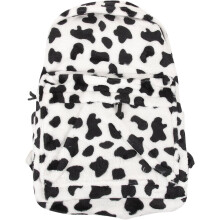 Plüsch-Schulrucksack mit Kuhmuster für Schüler, weicher Reise- und Outdoor-Rucksack für Teenager an Gymnasien