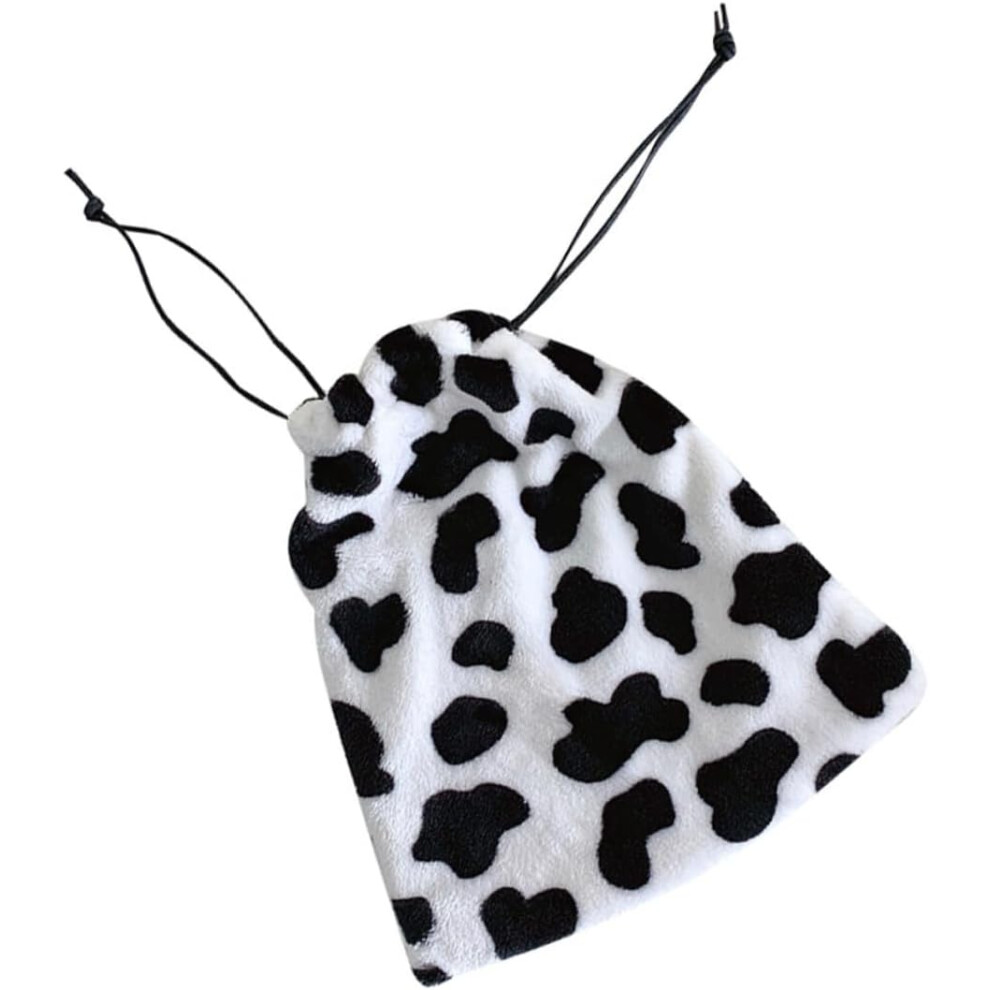 Hkhbjs Portable Makeup Storage Pouch Cow Design Travel Crossbody Bag Plush Toiletry Bag