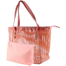 Jelly-Schultertasche mit Innentasche, leichte Handtasche für Damen, rosa, durchsichtige Tragetasche, geeignet für Strand und Freizeit