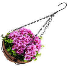 Künstlicher Blumenkorb als Wanddekoration aus Eisen und Kokosfasern, leicht und praktisch