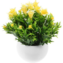 Lebensechte künstliche Topfpflanze aus gelbem Schaumstoff und PVC-Material, realistische künstliche Bonsai-Blume.