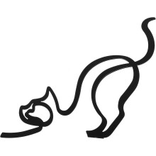 Minimalistische Katzenfigur aus Eisen, Tischdekoration, künstlerisches Tierhandwerk