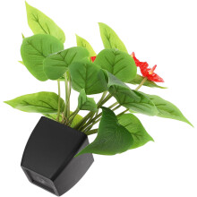 Künstliche Anthurie-Bonsai-Pflanze im Topf zur Heimdekoration, aus Kunststoff, simulierte Topfpflanze