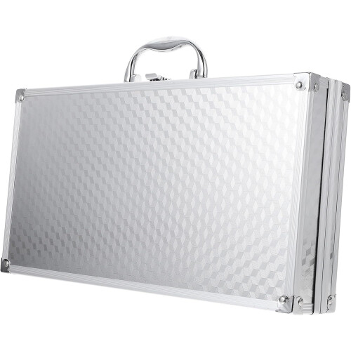 Aluminum Briefcase Portable Tear Resistant Silver Hard Shell Tool Storage Case