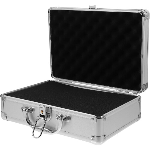 Aluminum Alloy Briefcase Sponge Inserts Extra Cushioning Secure Storage Silver Portable Tool