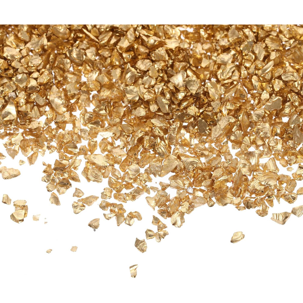 Hkhbjs Irregular Gold Glass Nail Art Charms 200G Bag Epoxy Filling Crushed Glass