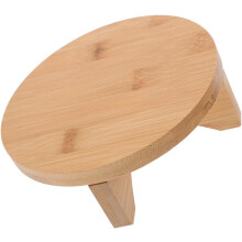 Bambus-Blumenständer, runder Holzständer mit stabiler Konstruktion, multifunktional, beige