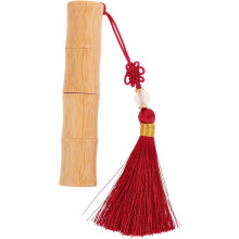Bamboo natural batom tubo titular portátil vazio batom caso para maquiagem Diy