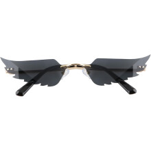 Gafas de sol Angel Wing para hombre y mujer, montura dorada con lentes gris oscuro.