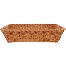 Coș de depozitare simplu, coș de depozitare țesut, 13,7x9,8x3,9in, design rustic din PP, aspect neted