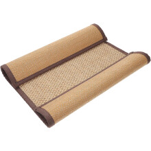 Beige bamboe geweven zitkussen/vloerkussen van 40x60 cm met een dikte van 1,5 cm.