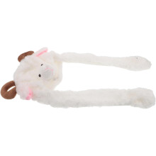 Schafsmütze mit Plüschohren, bewegliche Hüpfmütze, Unisex, niedlich, lustig, kawaii, warm für den Winter